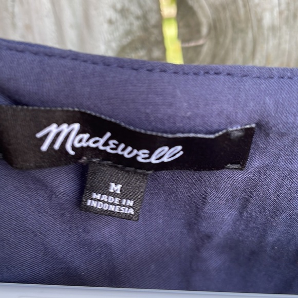 Madewell V-Neck Dolman-Sleeve Mini Dress in Textured Dot M - Picture 8 of 14